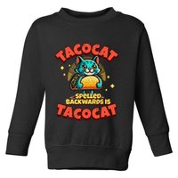 Retro Tacocat Spelled Backwards Is Taco Cat Toddler Sweatshirt
