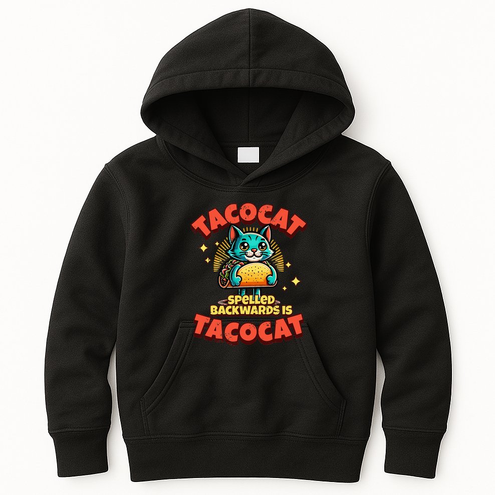 Retro Tacocat Spelled Backwards Is Taco Cat Kids Hoodie