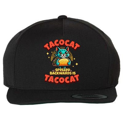 Retro Tacocat Spelled Backwards Is Taco Cat Wool Snapback Cap