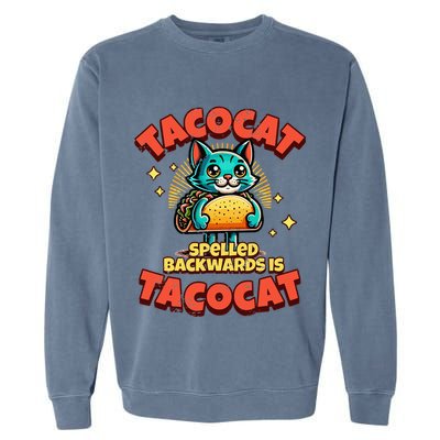 Retro Tacocat Spelled Backwards Is Taco Cat Garment-Dyed Sweatshirt