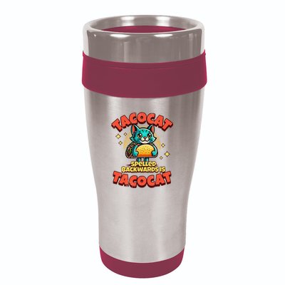 Retro Tacocat Spelled Backwards Is Taco Cat 16oz Travel Tumbler