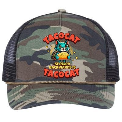 Retro Tacocat Spelled Backwards Is Taco Cat Retro Rope Trucker Hat Cap