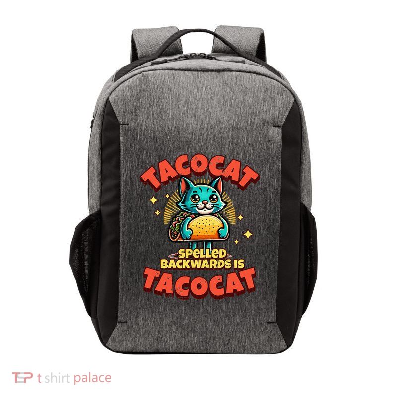 Retro Tacocat Spelled Backwards Is Taco Cat Vector Backpack