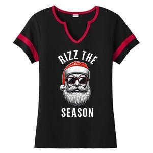 Rizz The Season Christmas Funny Santa Ladies Halftime Notch Neck Tee