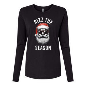 Rizz The Season Christmas Funny Santa Womens Cotton Relaxed Long Sleeve T-Shirt