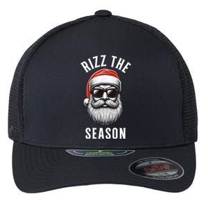 Rizz The Season Christmas Funny Santa Flexfit Unipanel Trucker Cap