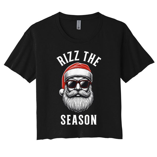 Rizz The Season Christmas Funny Santa Crop Top