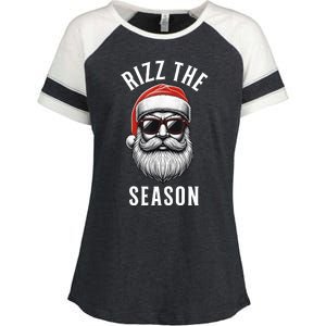 Rizz The Season Christmas Funny Santa Enza Ladies Jersey Colorblock Tee