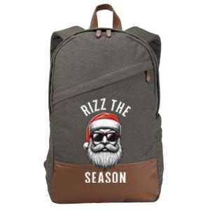 Rizz The Season Christmas Funny Santa Cotton Canvas Backpack