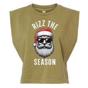 Rizz The Season Christmas Funny Santa Garment-Dyed Women's Muscle Tee