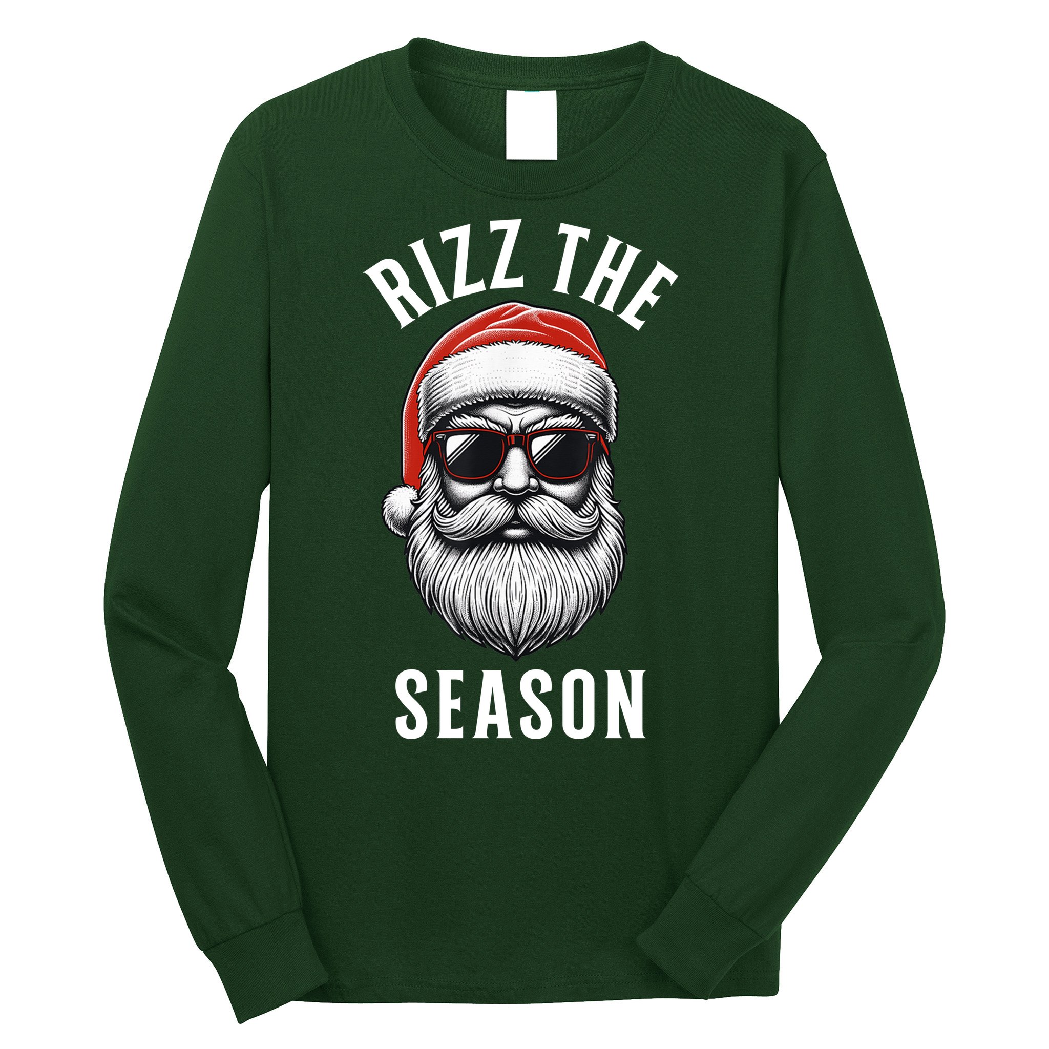 Rizz The Season Christmas Funny Santa Long Sleeve Shirt