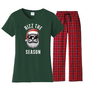 Rizz The Season Christmas Funny Santa Women's Flannel Pajama Set