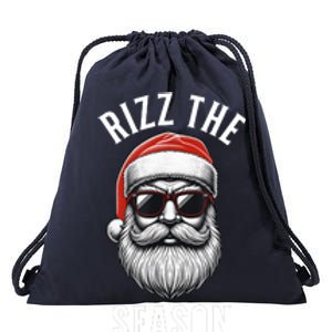 Rizz The Season Christmas Funny Santa Drawstring Bag