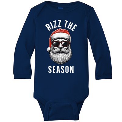 Rizz The Season Christmas Funny Santa Baby Long Sleeve Bodysuit