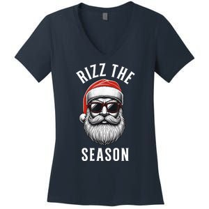 Rizz The Season Christmas Funny Santa Women's V-Neck T-Shirt