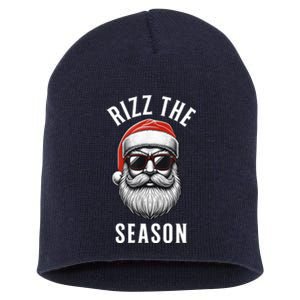 Rizz The Season Christmas Funny Santa Short Acrylic Beanie