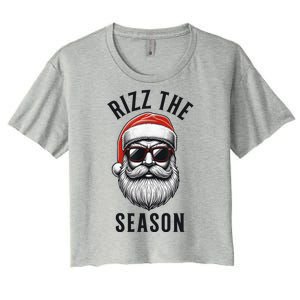 Rizz The Season Christmas Funny Santa Women's Crop Top Tee