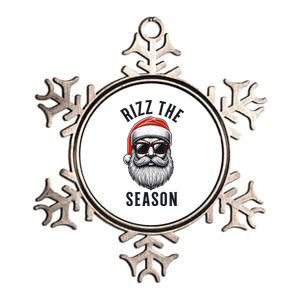 Rizz The Season Christmas Funny Santa Metallic Star Ornament