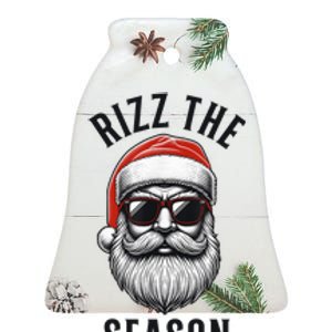 Rizz The Season Christmas Funny Santa Ceramic Bell Ornament