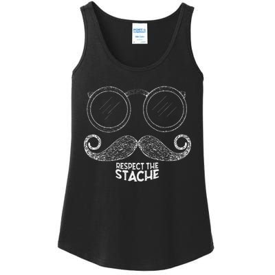 Respect the Stache vintage Mustache Ladies Essential Tank