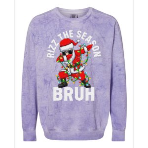 Rizz The Season Bruh Christmas Santa Claus Rizzler Colorblast Crewneck Sweatshirt