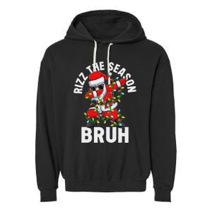 Rizz The Season Bruh Christmas Santa Claus Rizzler Garment-Dyed Fleece Hoodie