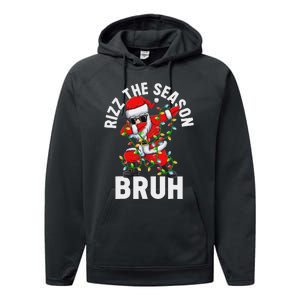 Rizz The Season Bruh Christmas Santa Claus Rizzler Performance Fleece Hoodie