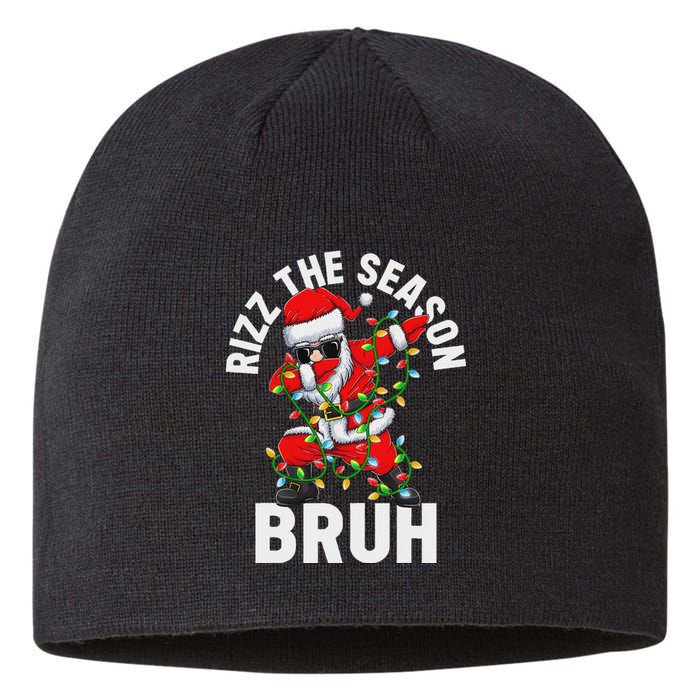 Rizz The Season Bruh Christmas Santa Claus Rizzler Sustainable Beanie