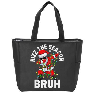 Rizz The Season Bruh Christmas Santa Claus Rizzler Zip Tote Bag