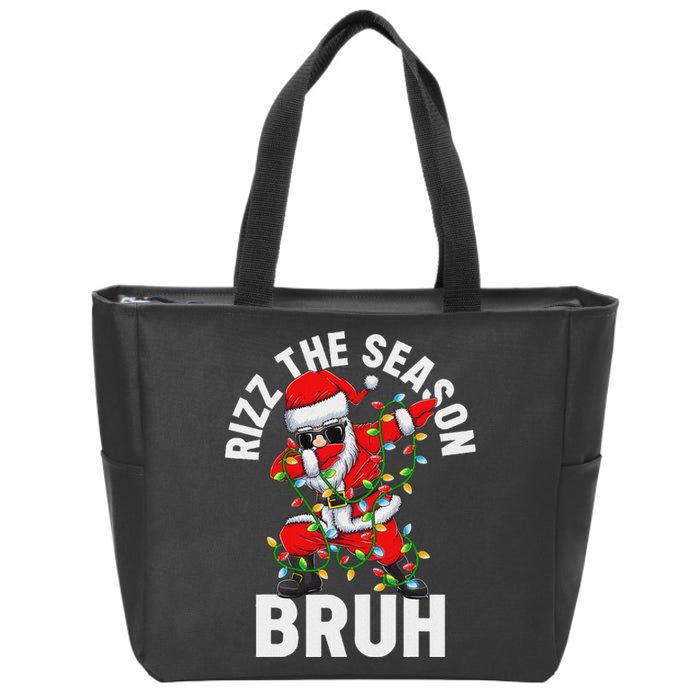 Rizz The Season Bruh Christmas Santa Claus Rizzler Zip Tote Bag