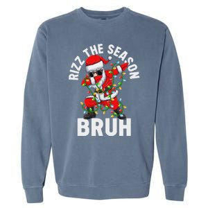 Rizz The Season Bruh Christmas Santa Claus Rizzler Garment-Dyed Sweatshirt