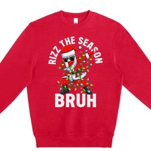 Rizz The Season Bruh Christmas Santa Claus Rizzler Premium Crewneck Sweatshirt