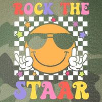 Rock The Staar Test Testing Day Smile Face Groovy Teacher  Legacy Tie Dye Trucker Hat