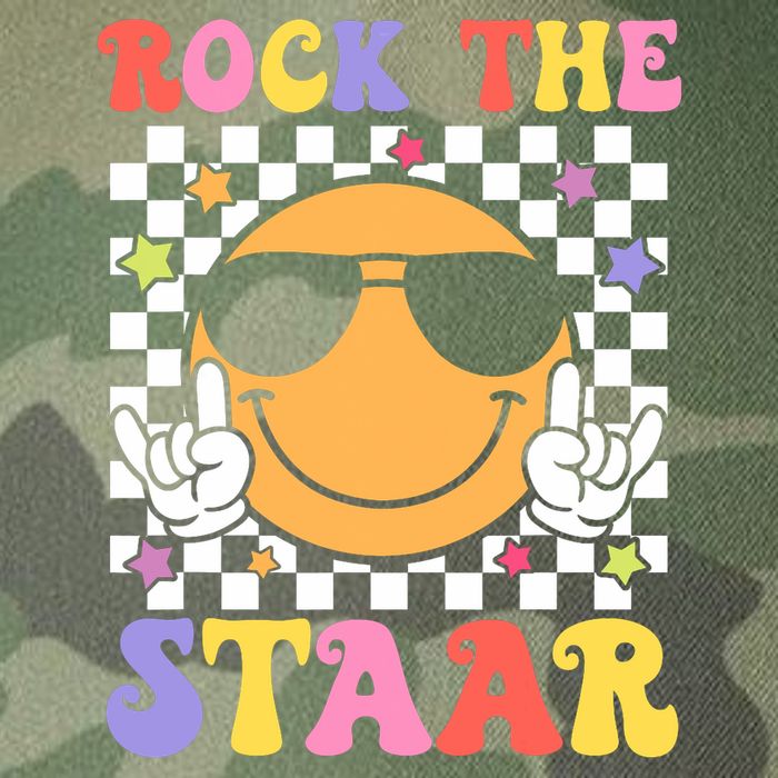 Rock The Staar Test Testing Day Smile Face Groovy Teacher  Legacy Tie Dye Trucker Hat