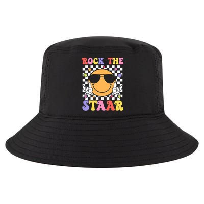 Rock The Staar Test Testing Day Smile Face Groovy Teacher  Cool Comfort Performance Bucket Hat