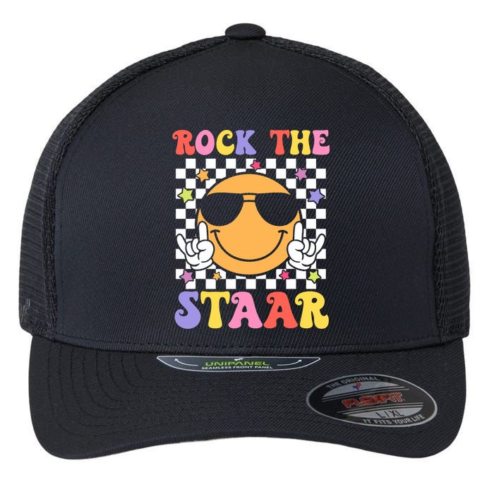 Rock The Staar Test Testing Day Smile Face Groovy Teacher  Flexfit Unipanel Trucker Cap
