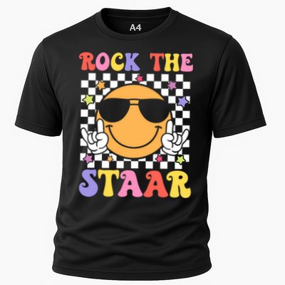 Rock The Staar Test Testing Day Smile Face Groovy Teacher  Performance Shirt