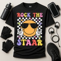 Rock The Staar Test Testing Day Smile Face Groovy Teacher  Performance Shirt