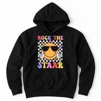 Rock The Staar Test Testing Day Smile Face Groovy Teacher  Hoodie