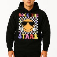 Rock The Staar Test Testing Day Smile Face Groovy Teacher  Hoodie