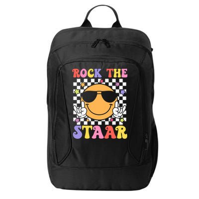 Rock The Staar Test Testing Day Smile Face Groovy Teacher  City Backpack