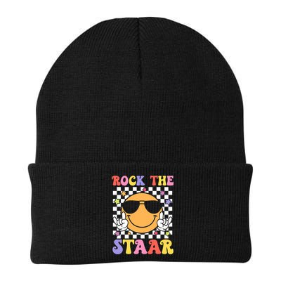 Rock The Staar Test Testing Day Smile Face Groovy Teacher  Beanie