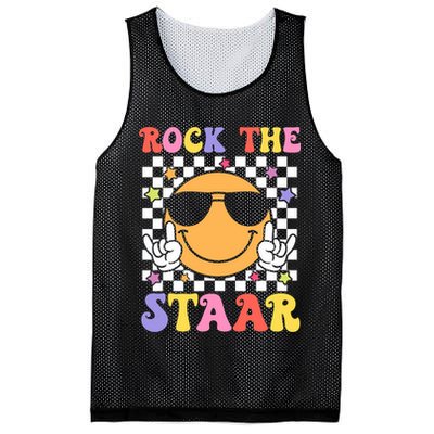 Rock The Staar Test Testing Day Smile Face Groovy Teacher  Mesh Reversible Basketball Jersey Tank