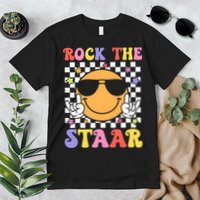 Rock The Staar Test Testing Day Smile Face Groovy Teacher  Premium T-Shirt