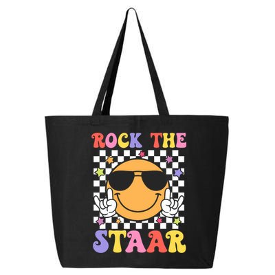 Rock The Staar Test Testing Day Smile Face Groovy Teacher  25L Jumbo Tote
