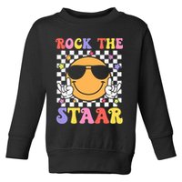 Rock The Staar Test Testing Day Smile Face Groovy Teacher  Toddler Sweatshirt