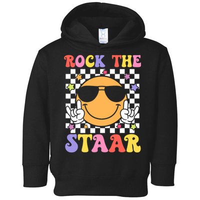 Rock The Staar Test Testing Day Smile Face Groovy Teacher  Toddler Hoodie