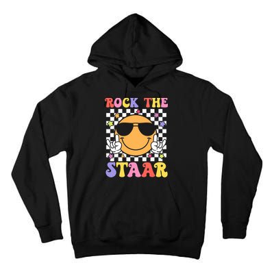 Rock The Staar Test Testing Day Smile Face Groovy Teacher  Tall Hoodie