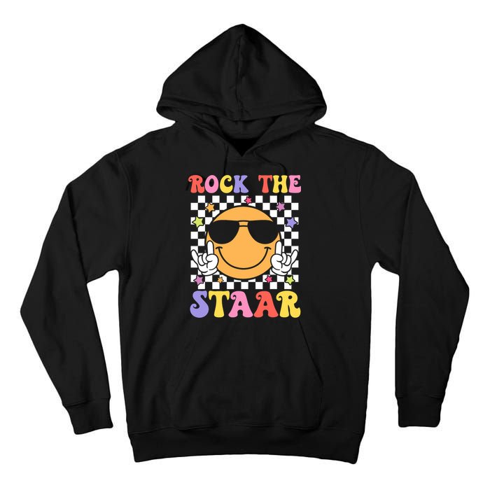 Rock The Staar Test Testing Day Smile Face Groovy Teacher  Tall Hoodie