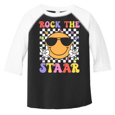 Rock The Staar Test Testing Day Smile Face Groovy Teacher  Toddler Fine Jersey T-Shirt